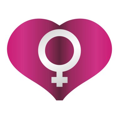 Fucsia kalp kadın sembolü simgesi
