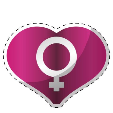 Fucsia kalp kadın sembolü simgesi