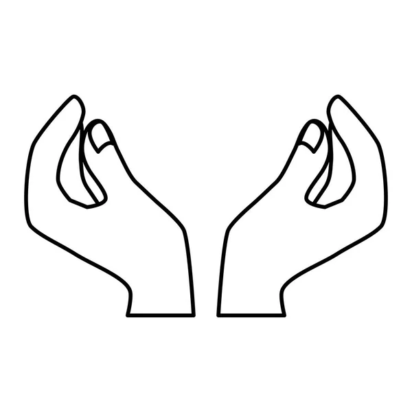 Obraz ikony ręce homan rysunek — Wektor stockowy