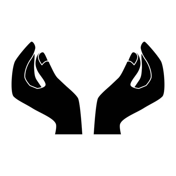 Noir homan mains icône image — Image vectorielle