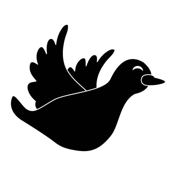 검은 비둘기 아이콘 이미지 디자인 — 스톡 벡터