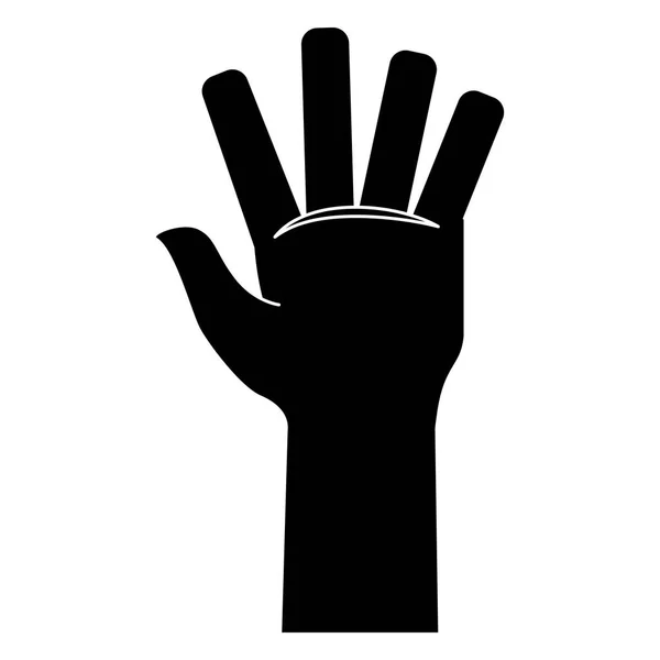 Diseño de icono de imagen abierta de mano negra — Archivo Imágenes Vectoriales