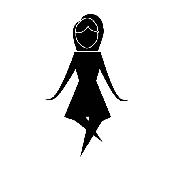 Schwarze abstrakte Frau Symbolbild — Stockvektor