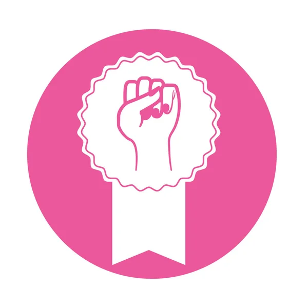 Embleem vechten voor de rechten van vrouwen symbool — Stockvector