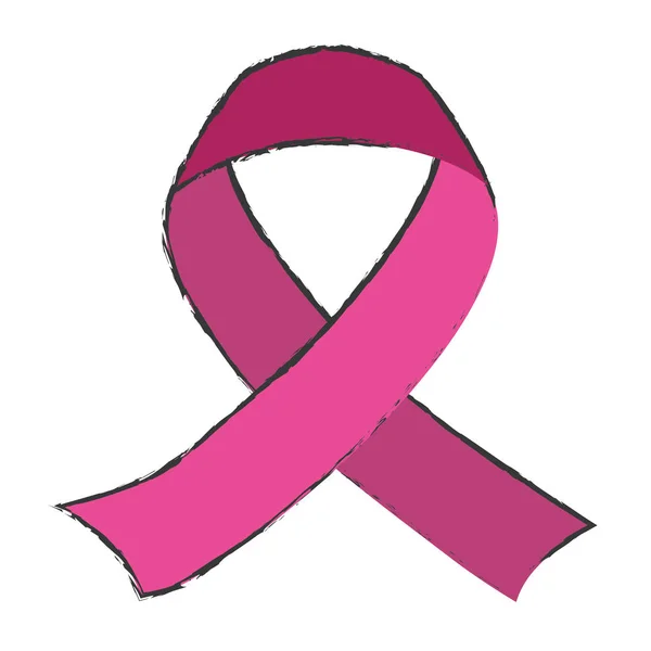 Couleur cancer du sein ruban image — Image vectorielle