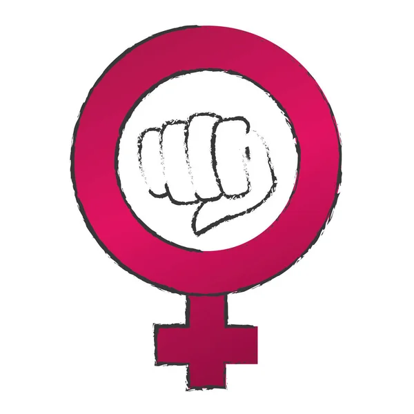 Símbolo de color para luchar por los derechos de las mujeres — Archivo Imágenes Vectoriales