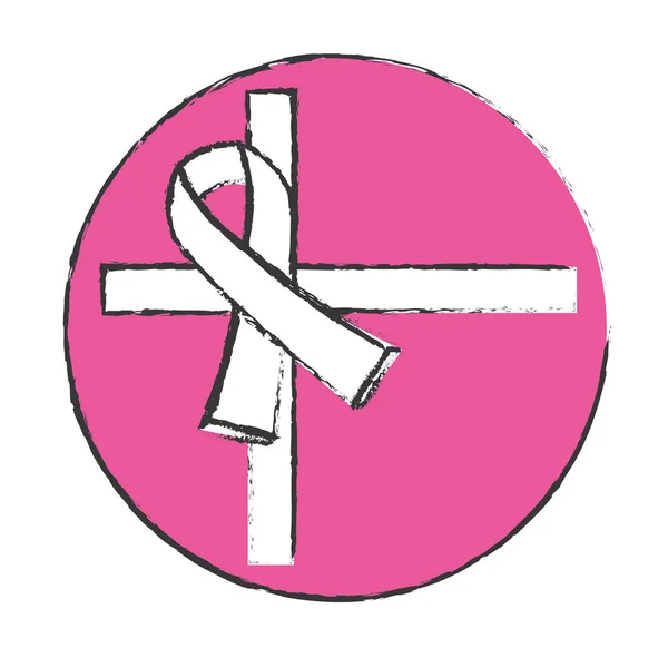 Символ зображення профілактики раку молочної залози — стоковий вектор