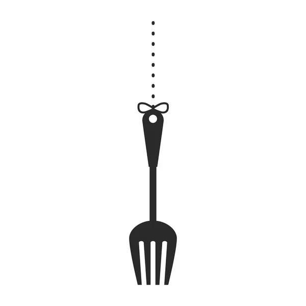 Black carving fork icon image — Stock Vector