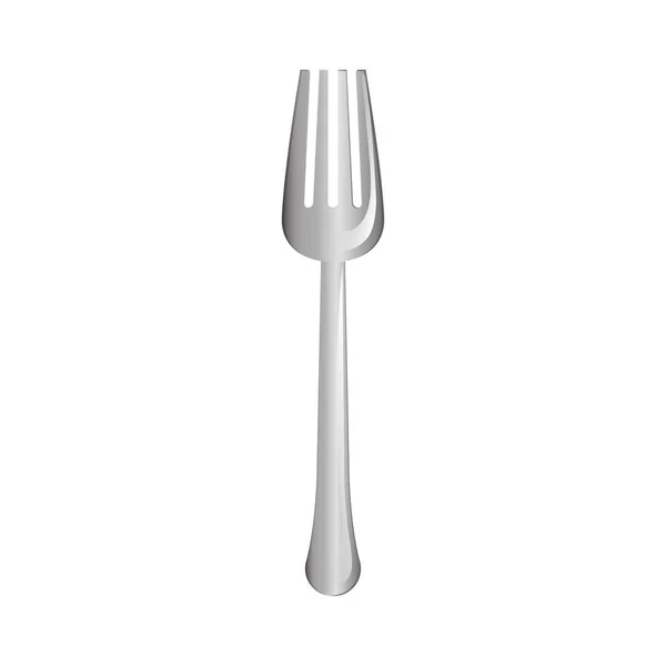 銀のフォークのアイコン イメージのデザイン — ストックベクタ
