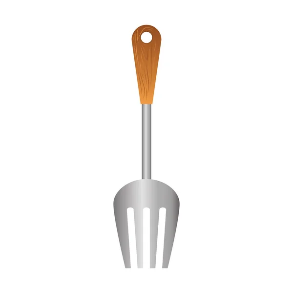 Silver carving fork icon image — Stock Vector