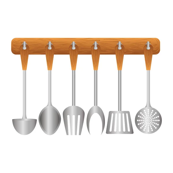 Барвистий стійковий посуд кухонний значок — стоковий вектор