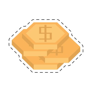 İpi kes yığın para para para birimi altın geometrik