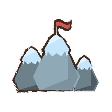 kar dağlar bayrak Renk eskiz