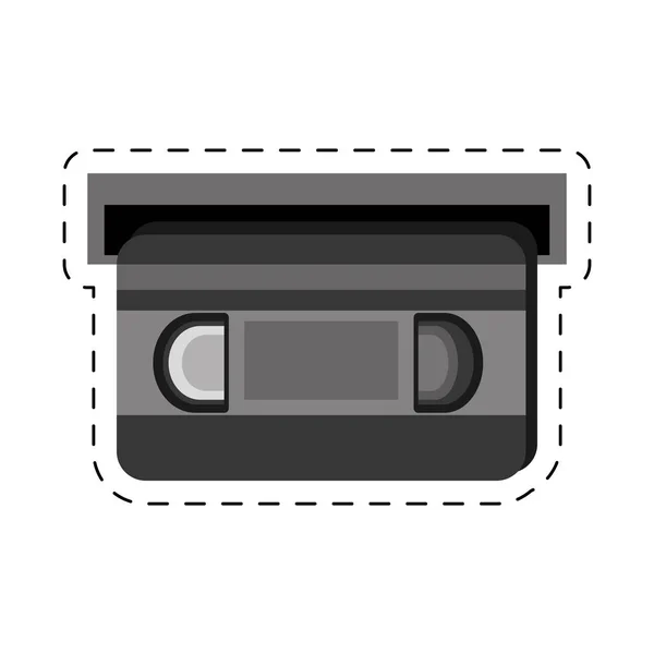 Vhs tape movie cut line — Stock Vector