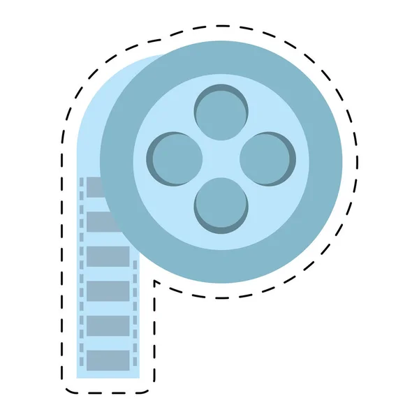 Carrete de película cine cinta de vídeo línea de corte — Vector de stock