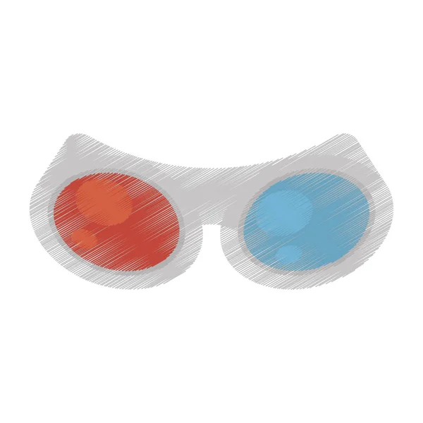 Desenho óculos 3d cinema acessório — Vetor de Stock