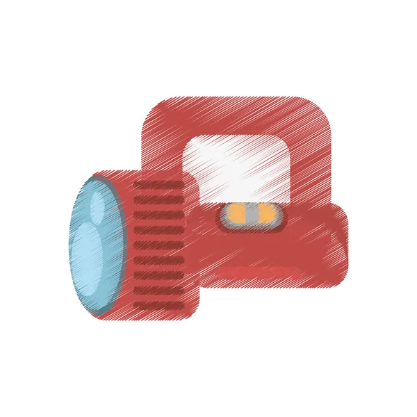 Ikona nástroje světle kino kreslení červené lucerny — Stockový vektor