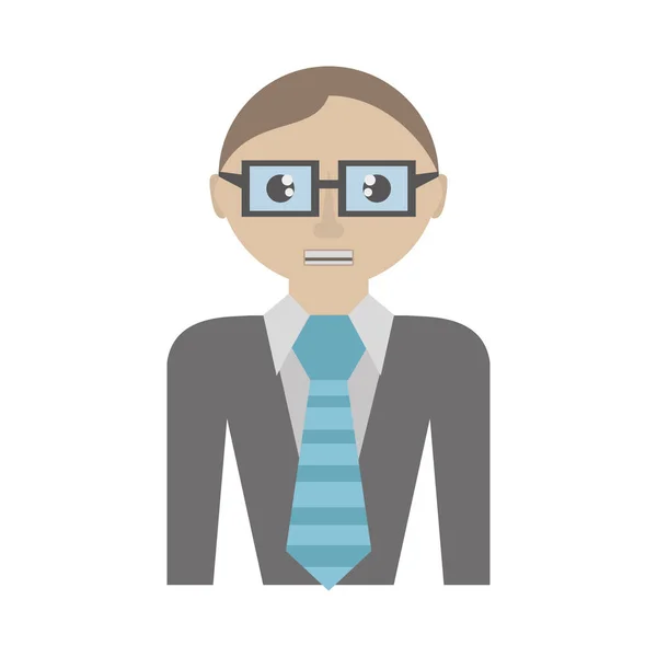 Homem óculos de negócios gravata terno —  Vetores de Stock