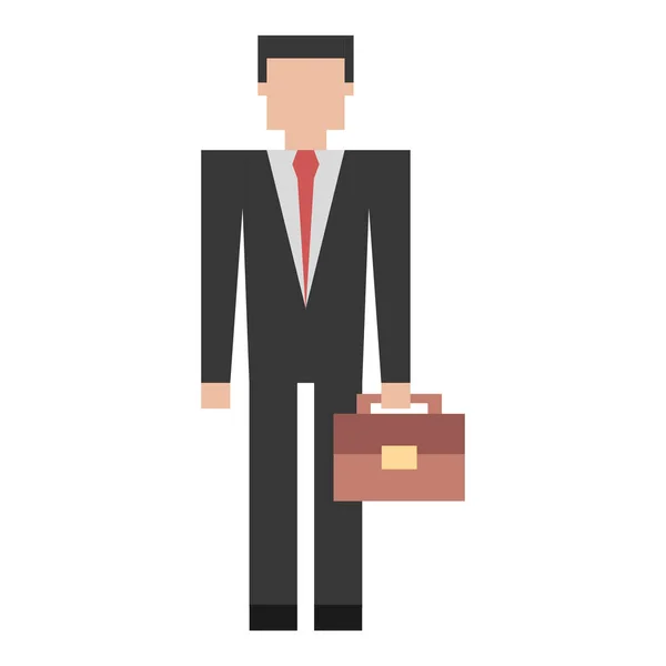 Hombre de negocios gerente cartera elegante — Vector de stock