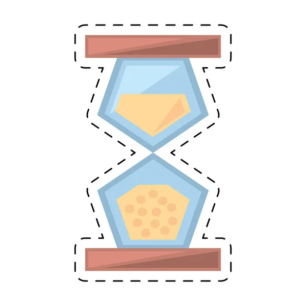 砂の時計の時間ガラス木製幾何学的カット ライン — ストックベクタ