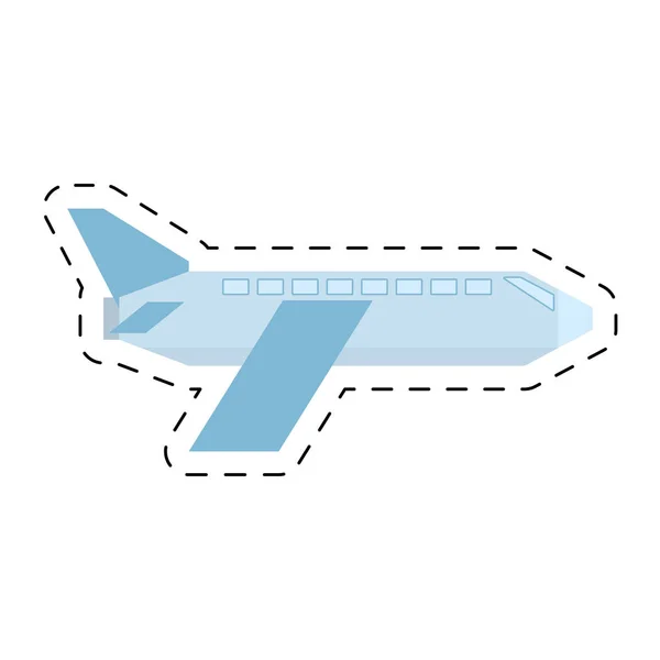 Airplane travel transport fly geometric cut line — Stock Vector