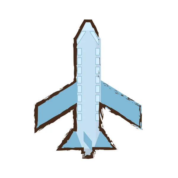 비행기 여행 수송 비행 컬러 스케치 — 스톡 벡터