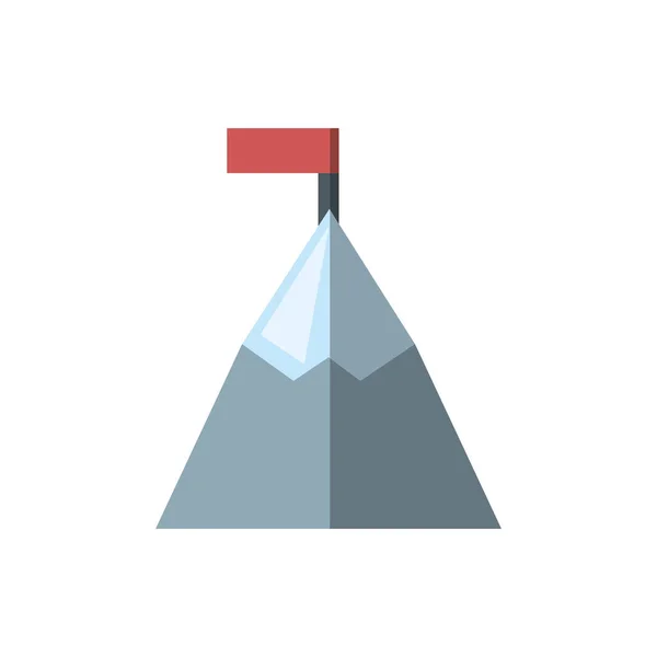 Havas hegyek hegymászás zászló árnyék — Stock Vector
