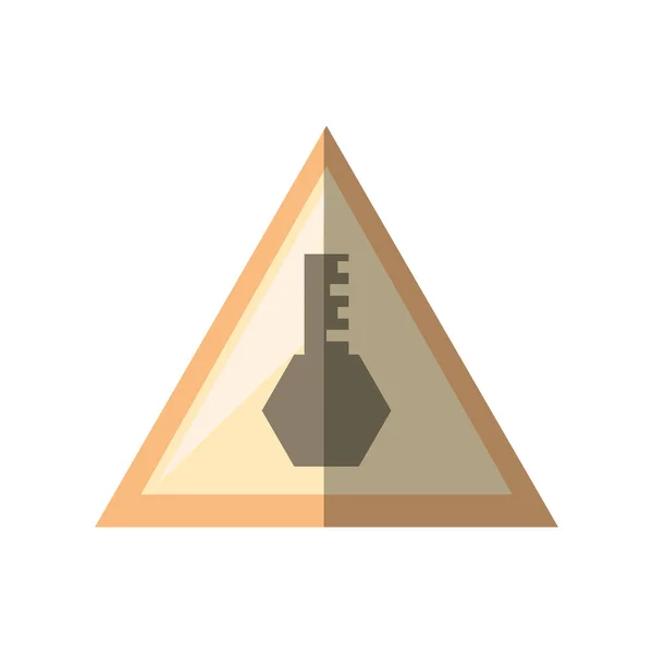 Signe clé sécurité accès triangle ombre — Image vectorielle
