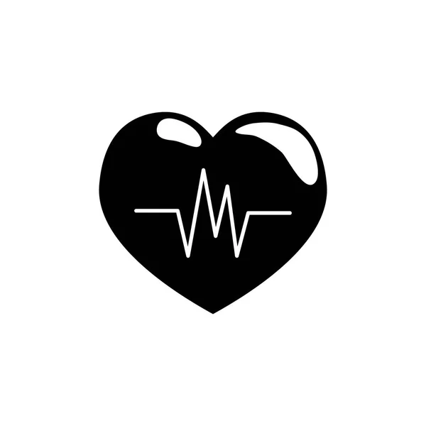Símbolo cardio latido del corazón — Vector de stock