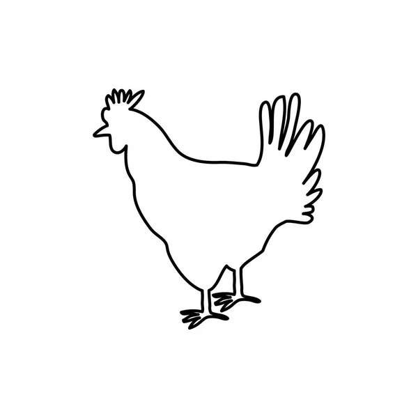 Silhouette de farine de poulet — Image vectorielle