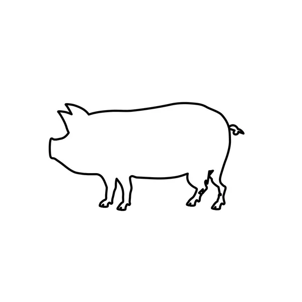 Varkensvlees silhouet maaltijd — Stockvector