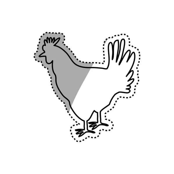 Силуэт куриного корма — стоковый вектор