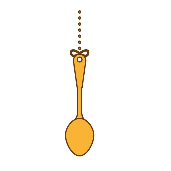 Sarı büyük çorba kaşığı simge görüntüsü — Stok Vektör