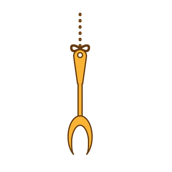 Gelbes Fleisch Gabel Symbol Image-Design — Stockvektor