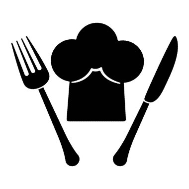 Kontur çatal ve bıçak Şef şapkalı