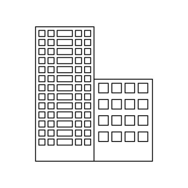 şekil binalar ve şehir sahne çizgi etiket