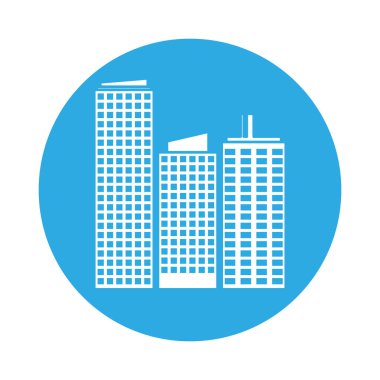 amblem binalar ve şehir sahne çizgi etiket