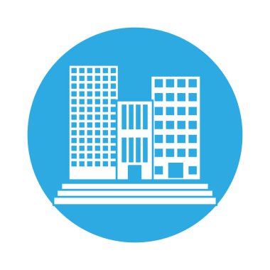 amblem binalar ve şehir sahne çizgi etiket