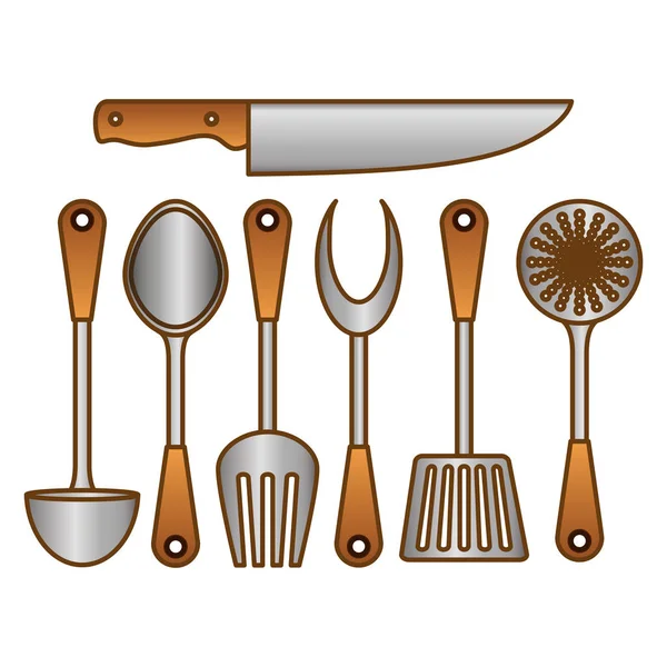 Цвет кухни инструмент иконка изображения — стоковый вектор