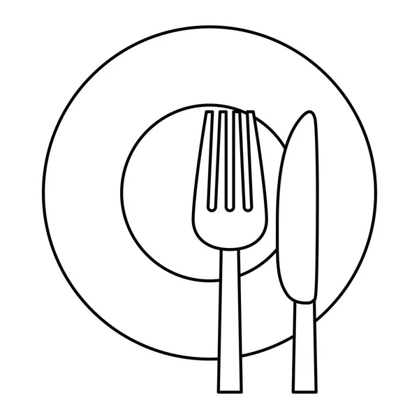 Obrázek nůž, vidličku a deska ikona — Stockový vektor