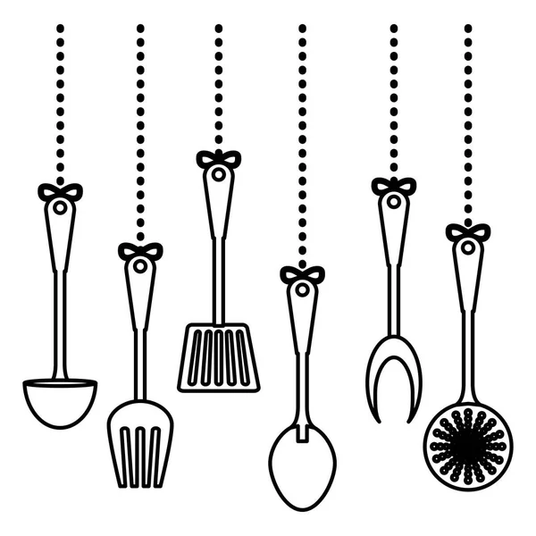 Figura utensilios de cocina icono imagen — Vector de stock