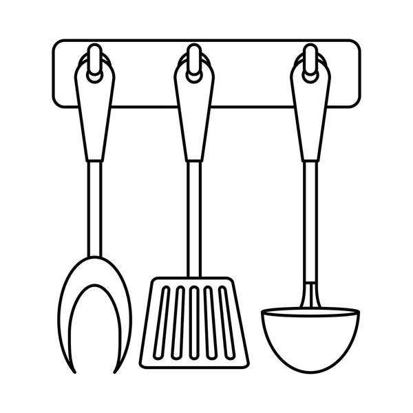 Figura utensilios de rack icono de la cocina — Vector de stock