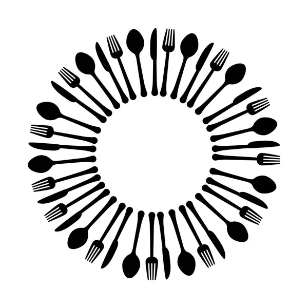Kontur Küchenutensilien Symbolbild — Stockvektor