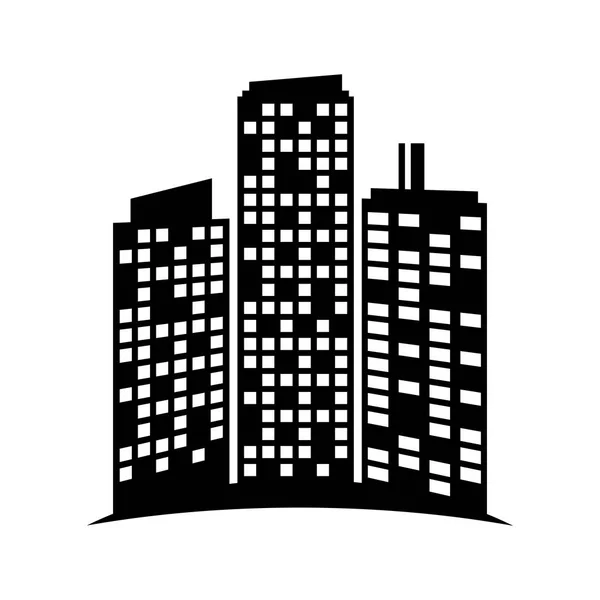 Edifícios pretos e linha de cena da cidade adesivo — Vetor de Stock
