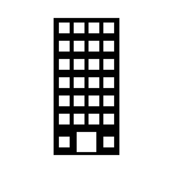Silhouette building line sticker image — Stock Vector