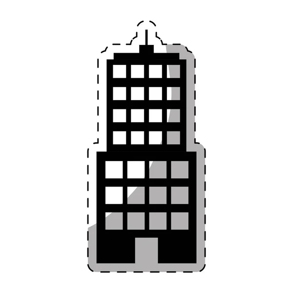 黒のライン ステッカー イメージの建物 — ストックベクタ