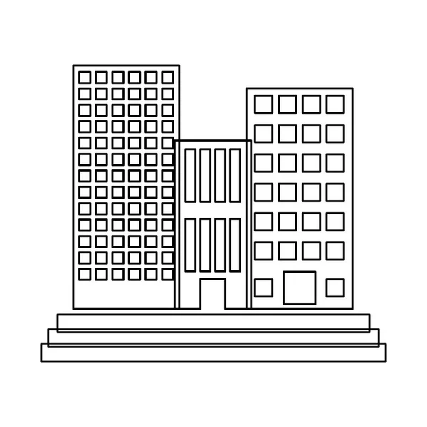 Abbildung Gebäude und Stadtbild Linie Aufkleber — Stockvektor