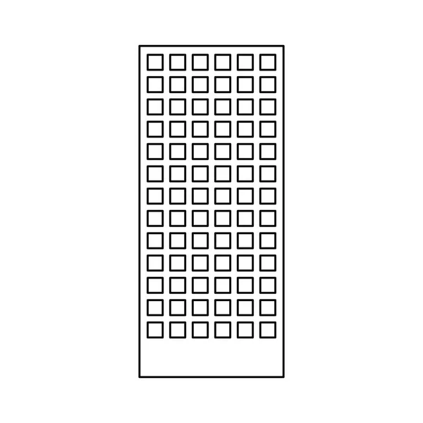 Figura edificio línea pegatina imagen — Archivo Imágenes Vectoriales