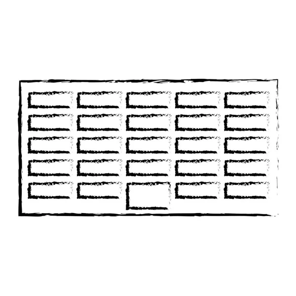 Perfil ciudad oficina edificio línea pegatina — Archivo Imágenes Vectoriales