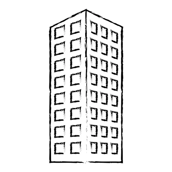 Profil Gebäude Linie Sticker Bild — Stockvektor